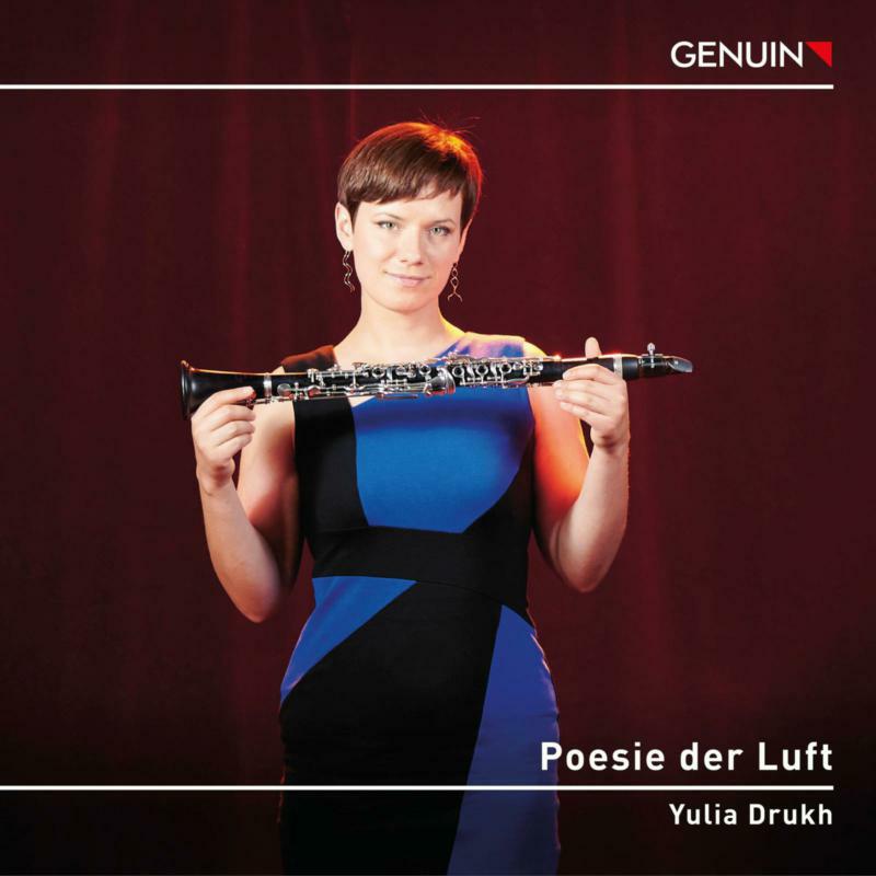 Woman holding a black clarinet, CD cover for "Poesie Der Luft".