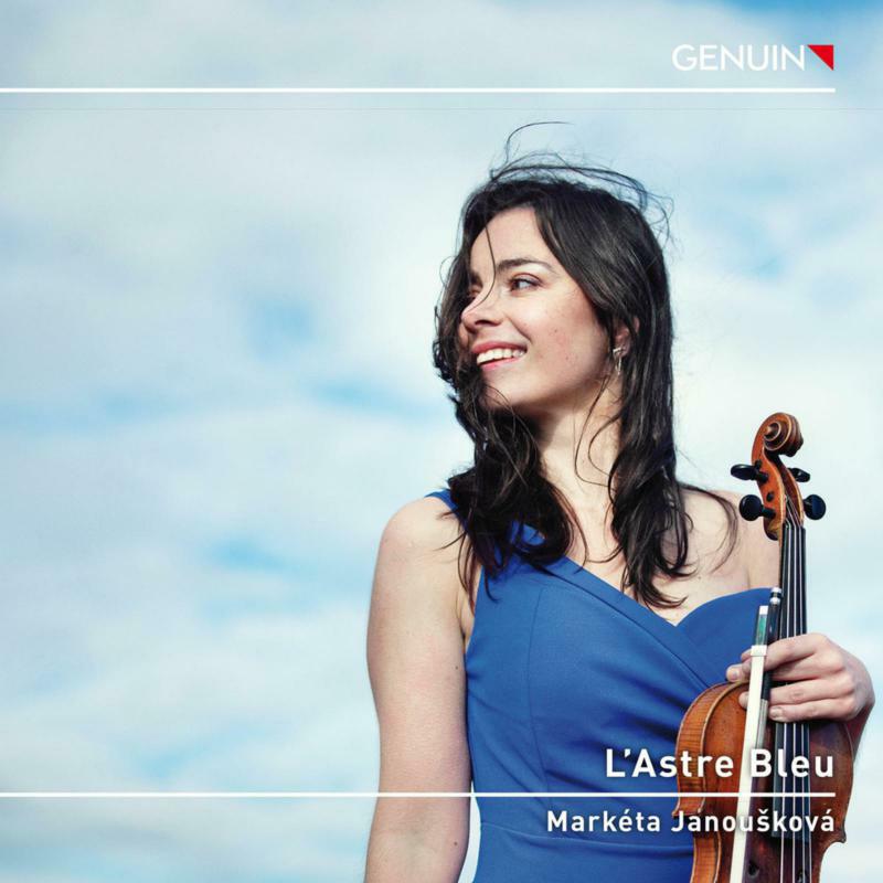 Woman with violin, album cover for Marketa Janouskova’s “L’Astre Bleu.”