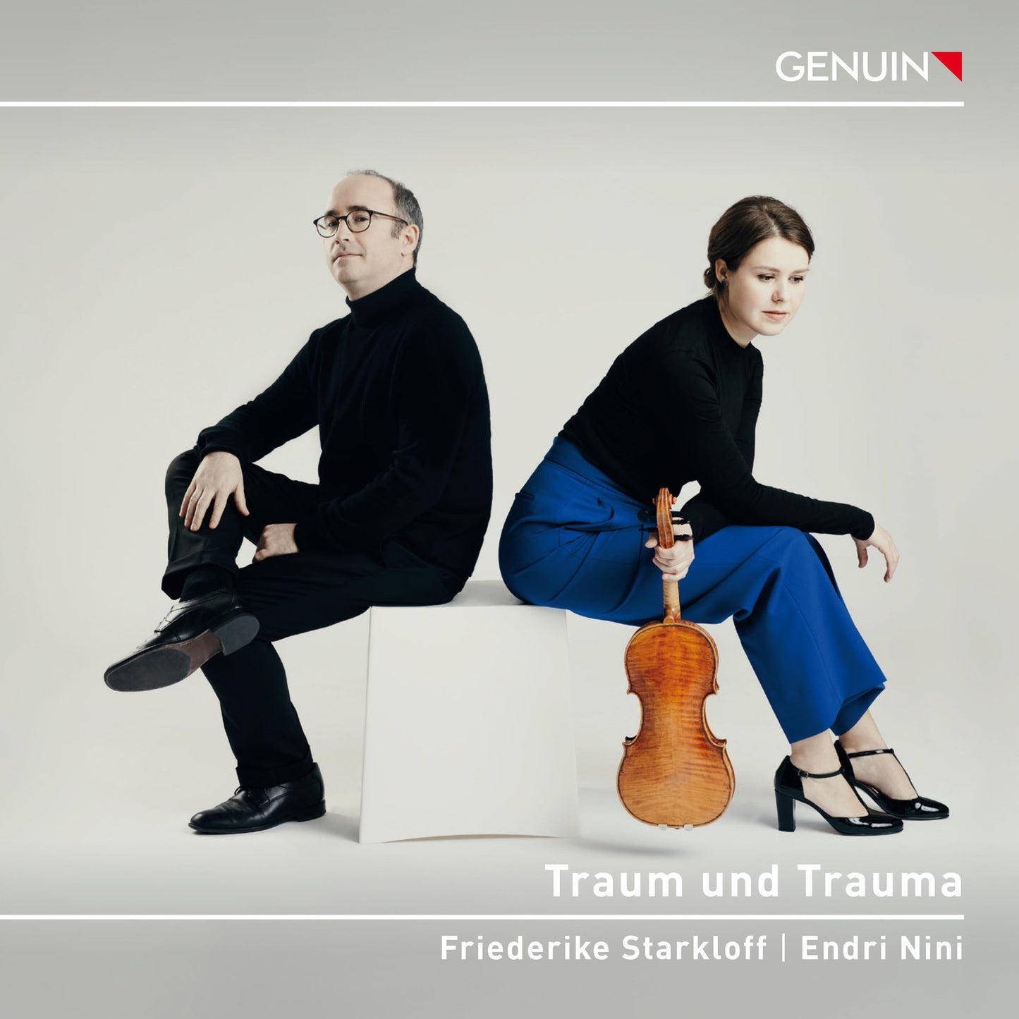 Two musicians with a viola, album cover for "Dream And Trauma.