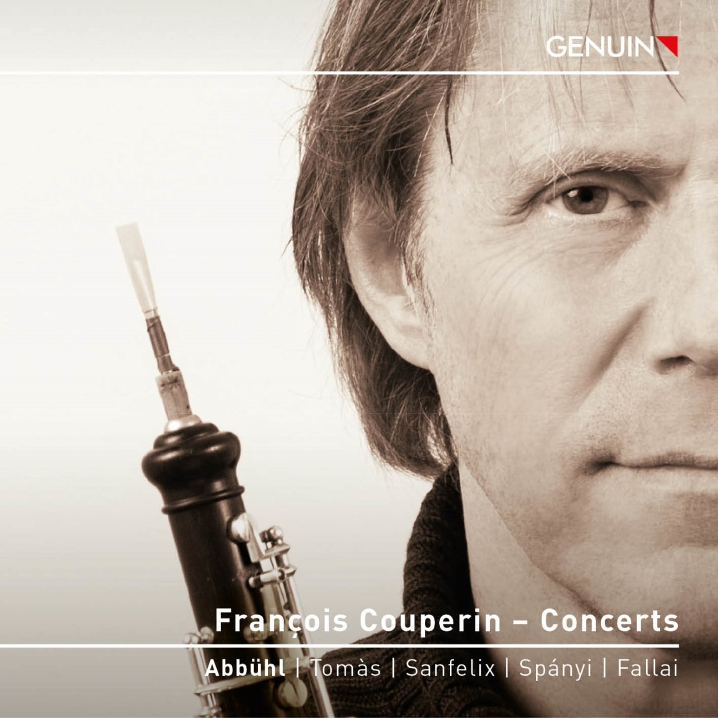 CD cover featuring a musician with a baroque oboe, titled "Couperin - Concerts".