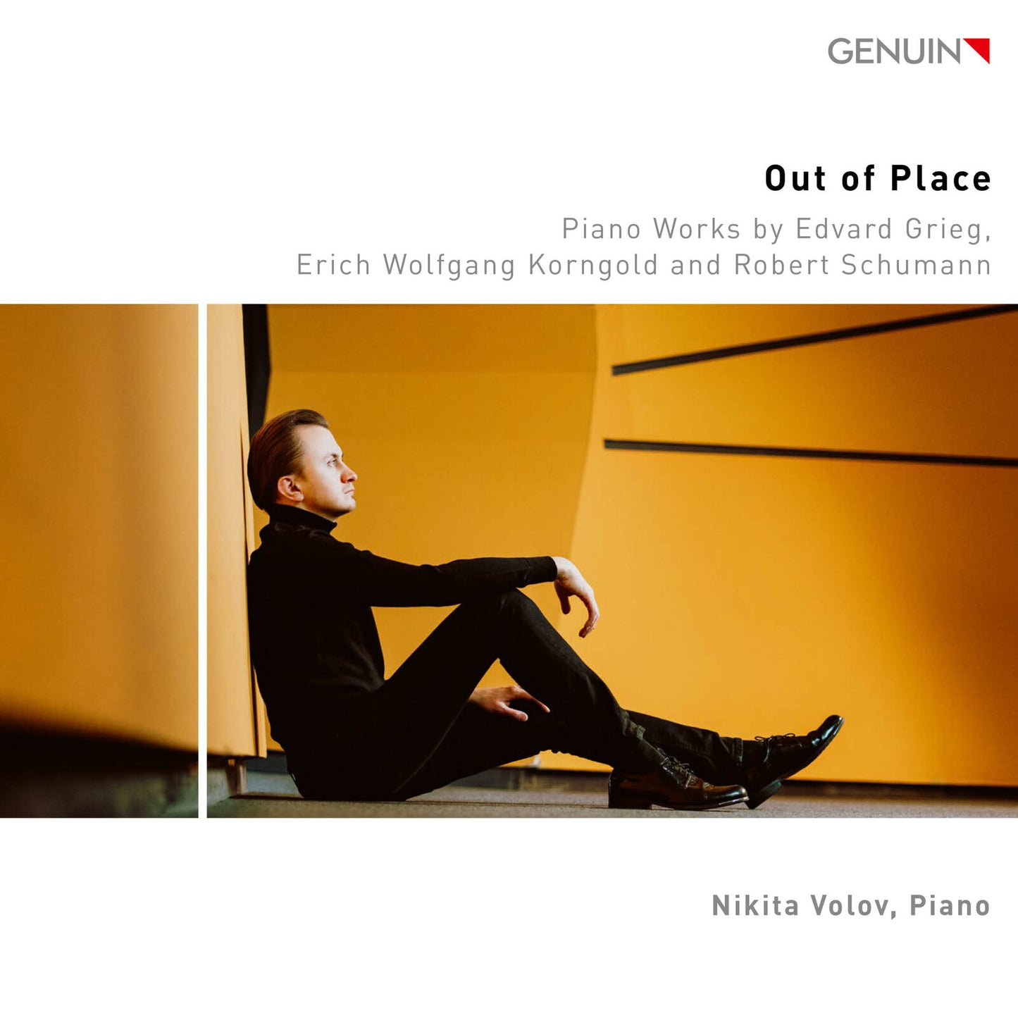 CD cover: pianist Nikita Volov, orange background, text listing composers.