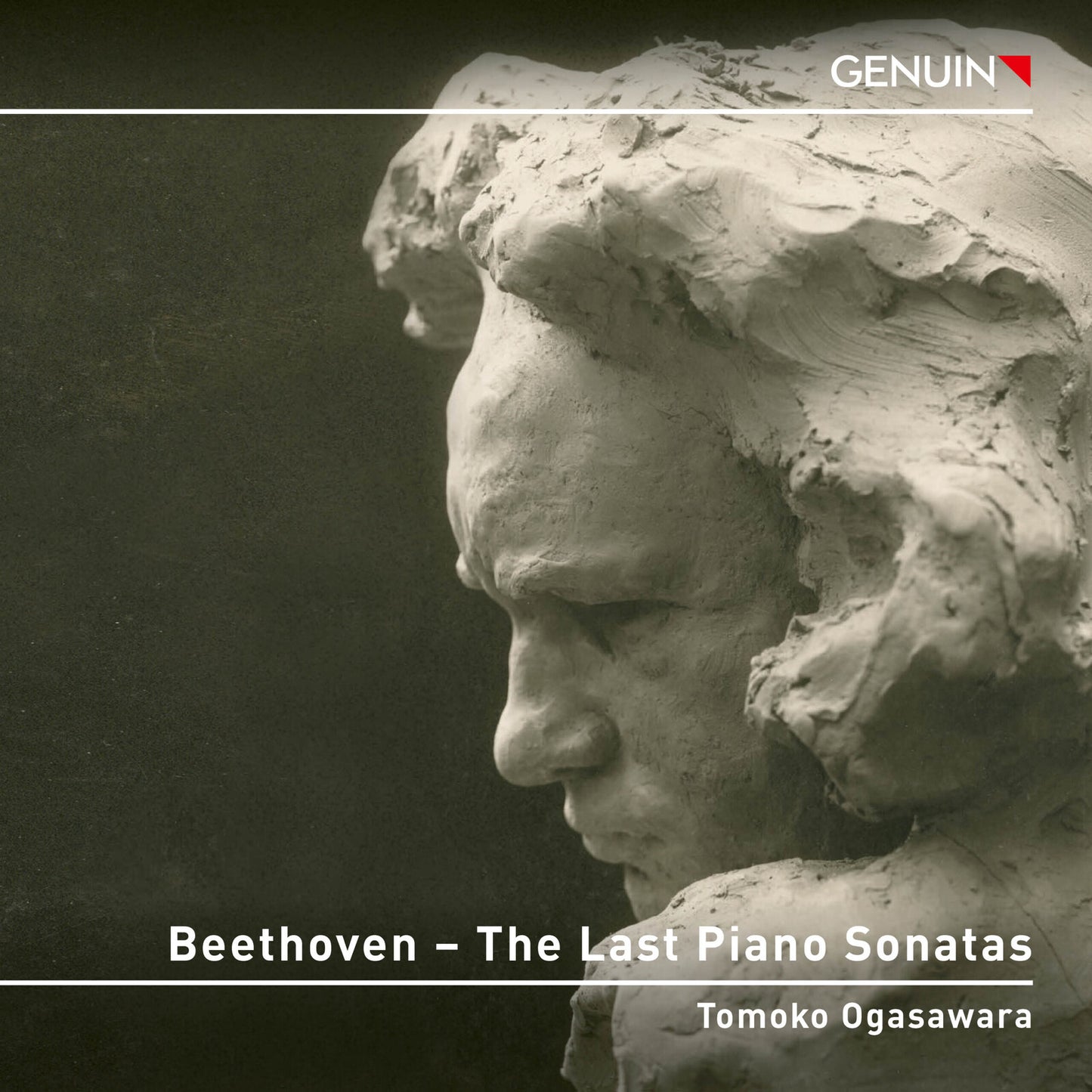 CD cover featuring a sculpted head, text reading "Beethoven – The Last Piano Sonatas".