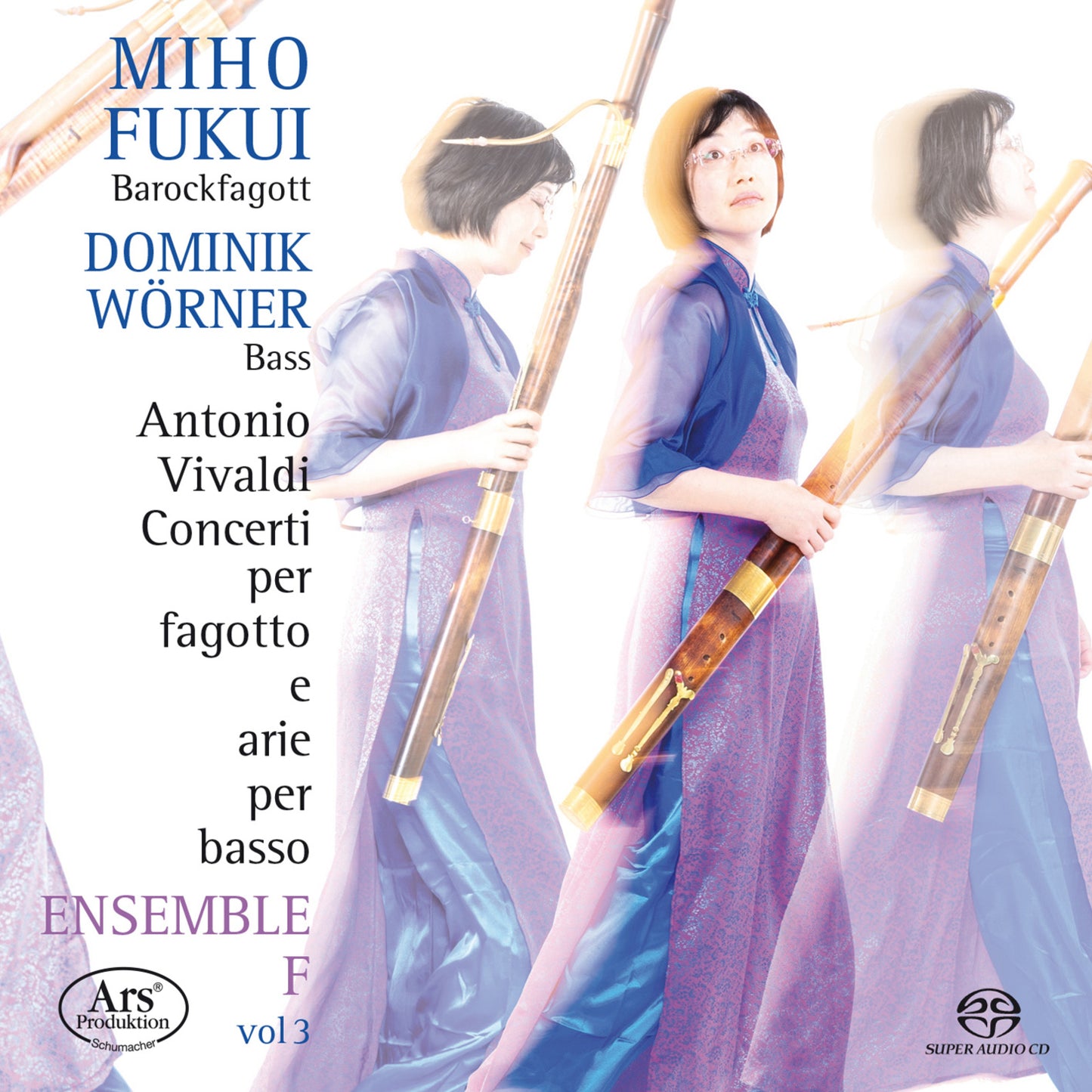 CD cover featuring a woman holding a baroque bassoon, with text details.