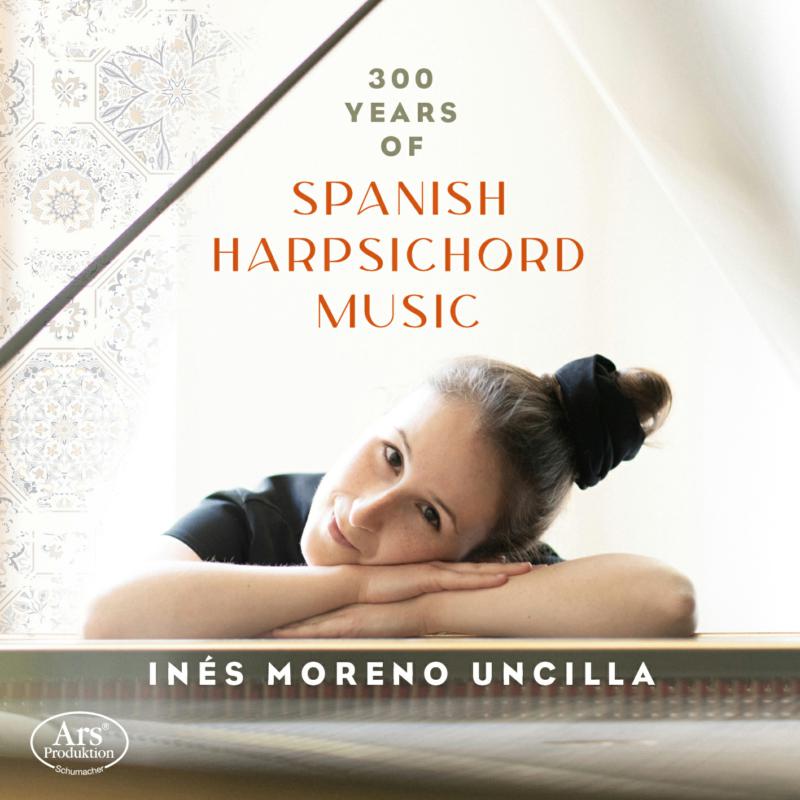 CD cover featuring a woman and ornate floral design, titled "300 Years of Spanish Harpsichord.