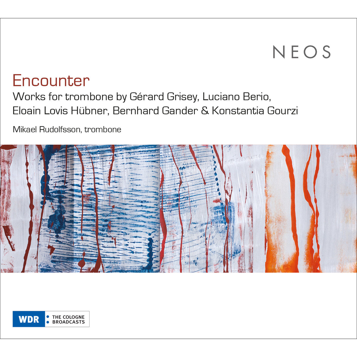 CD cover for "Encounter" by Mikael Rudolfsson, abstract painted background.