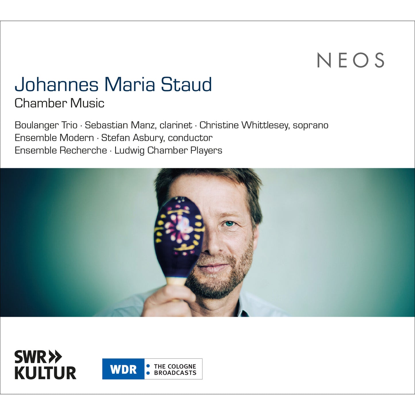 CD cover for Johannes Maria Staud’s “Boulange - Chamber Music” with portrait.