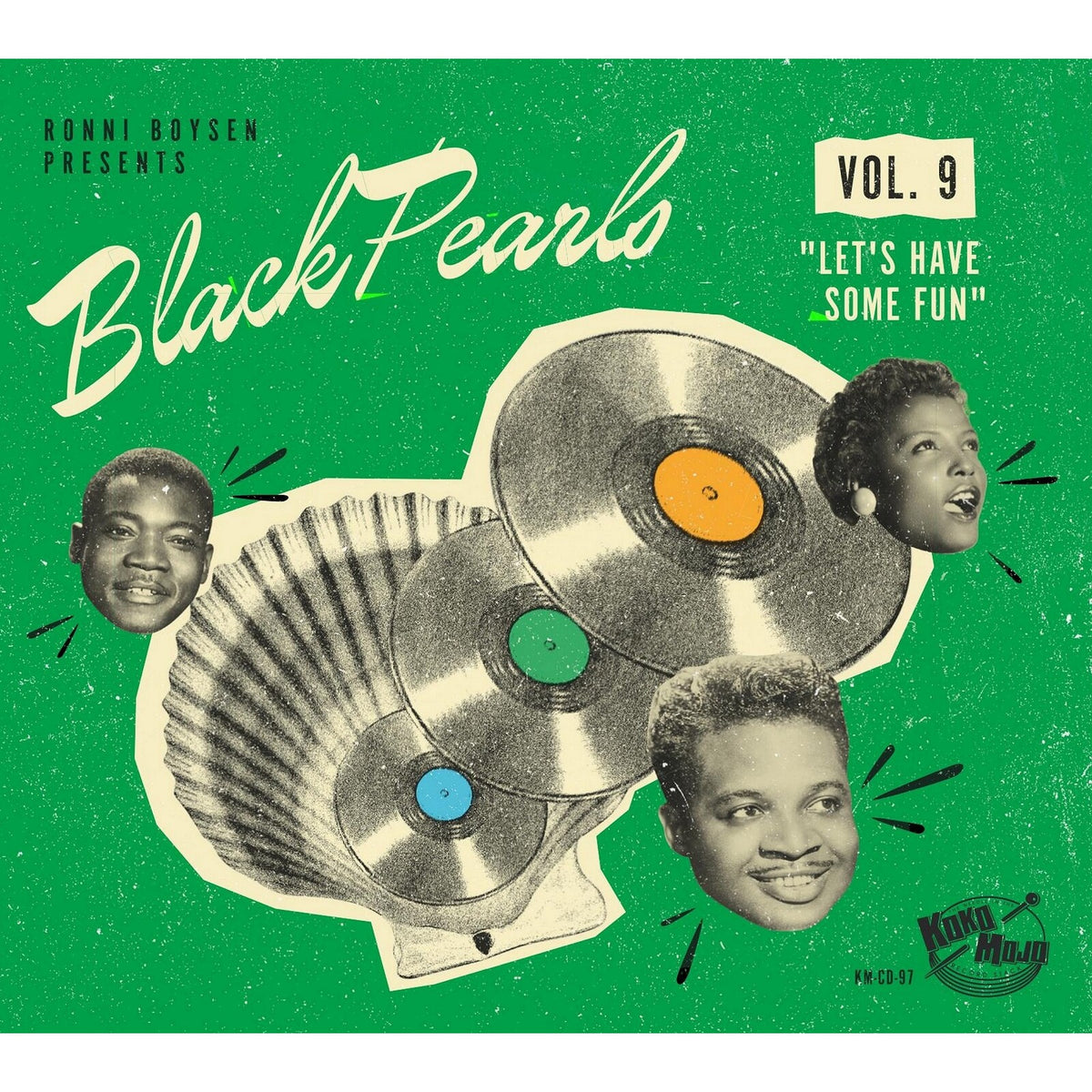 CD cover for “Black Pearls Vol. 9” featuring portraits and records.