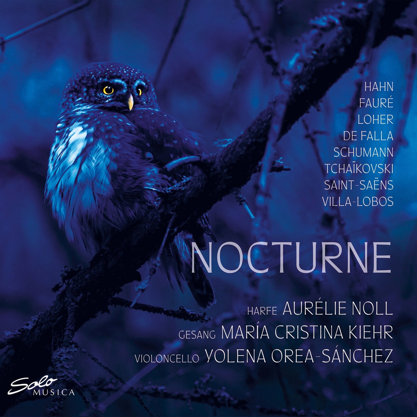 CD cover: owl portrait with composers' names and "Nocturne" title.