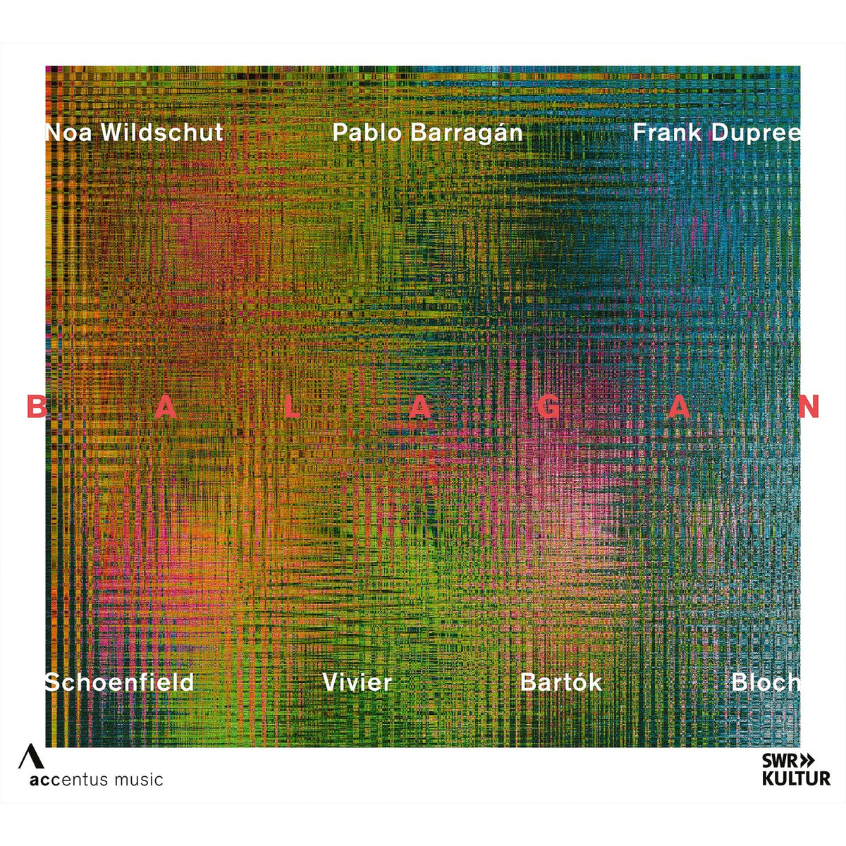 CD cover for "Balagan" by Wildschut/Barragán/Dupree, abstract colorful lines.