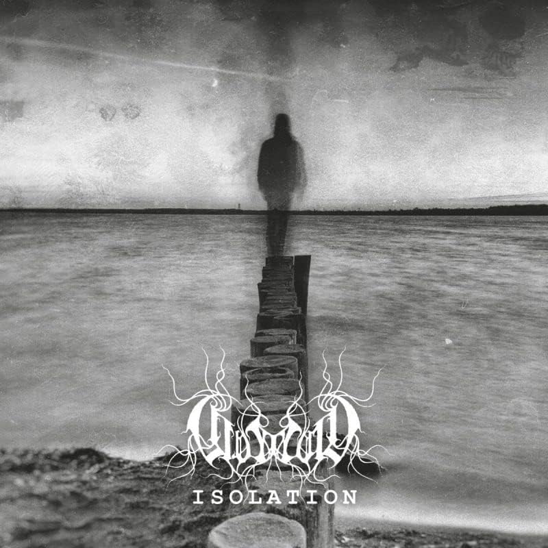 Black and white album cover depicting a lone figure by water.
