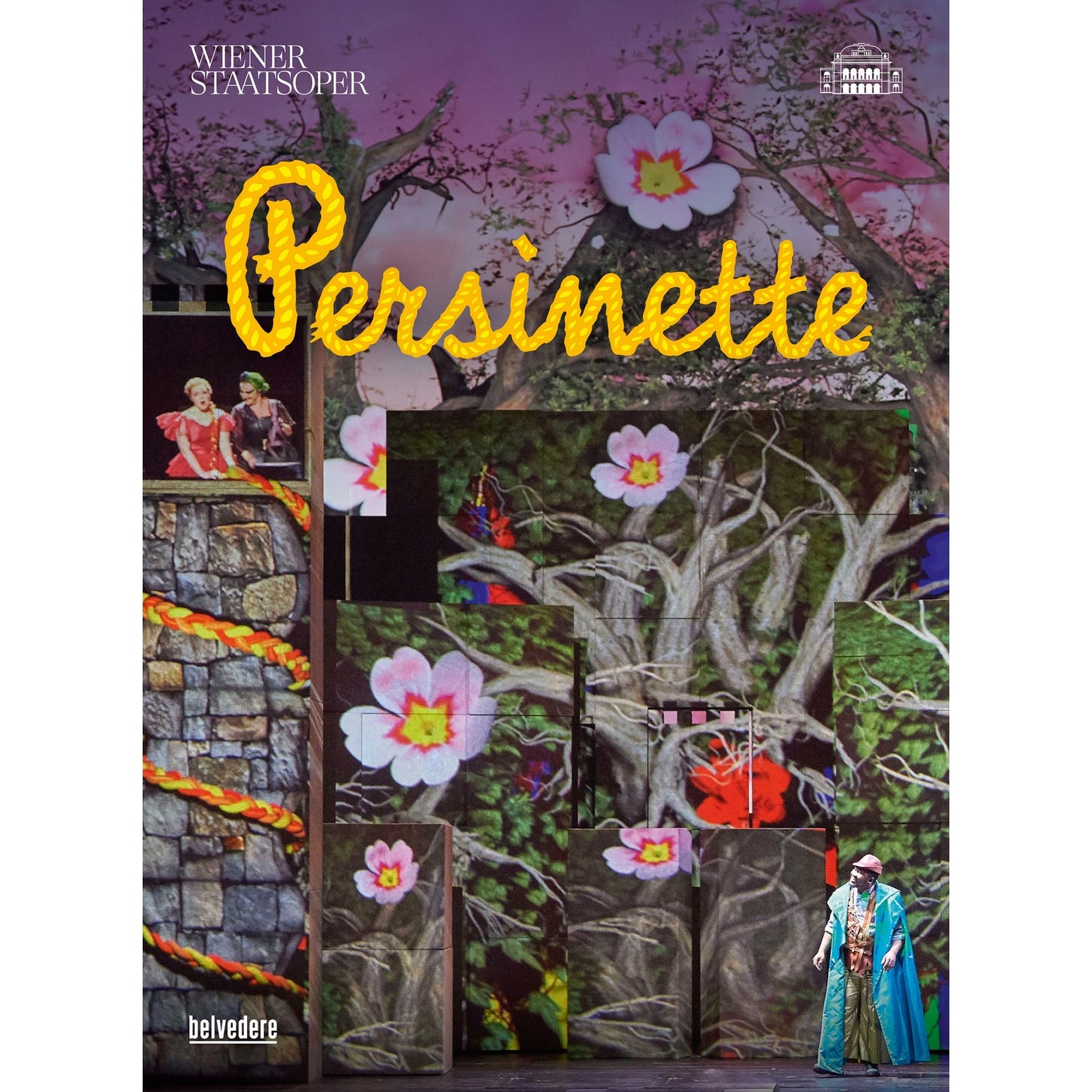 DVD cover for opera "Persinette" with stage scene and floral design.