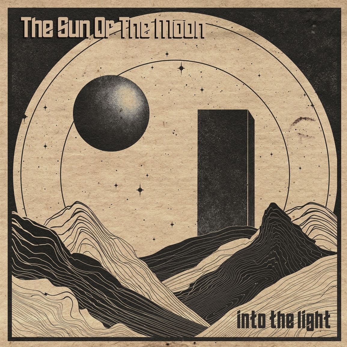 CD cover: Sun, moon, mountains, and a glowing rectangular shape.
