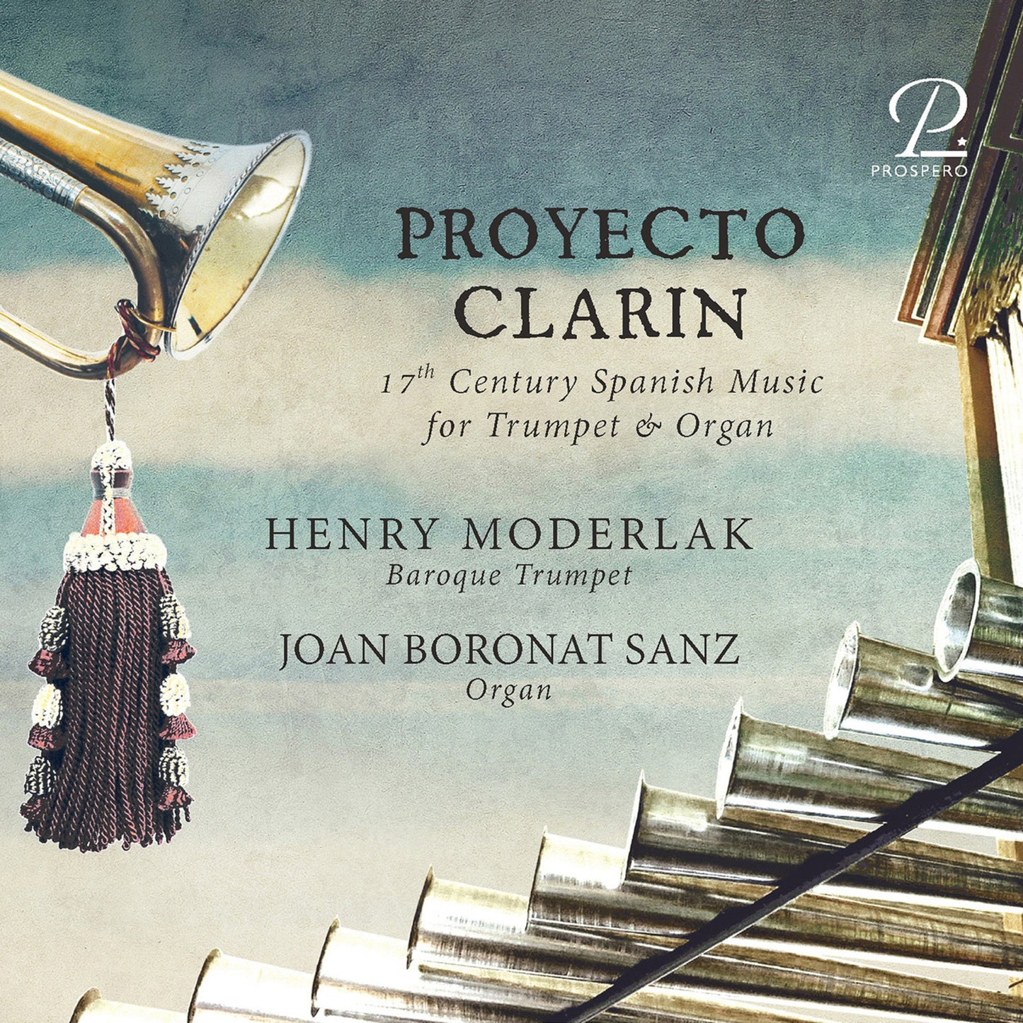 CD cover for "Proyecto Clarin" featuring a baroque trumpet and organ.