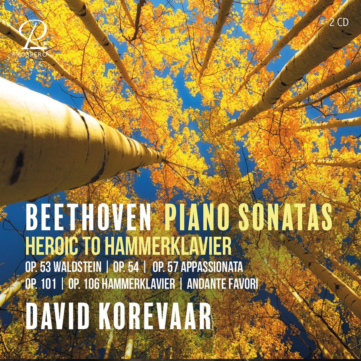 CD cover for David Korevaar’s Beethoven piano sonatas with tree imagery.