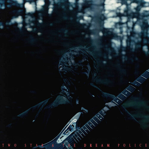 Man with guitar in a dark forest, album cover for Mk.gee.
