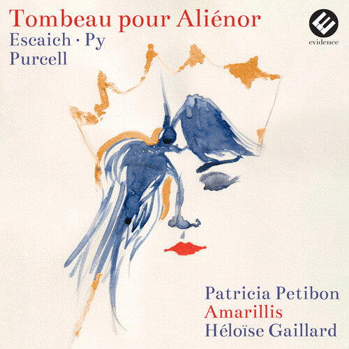 CD cover with abstract blue and orange watercolor bird illustration.