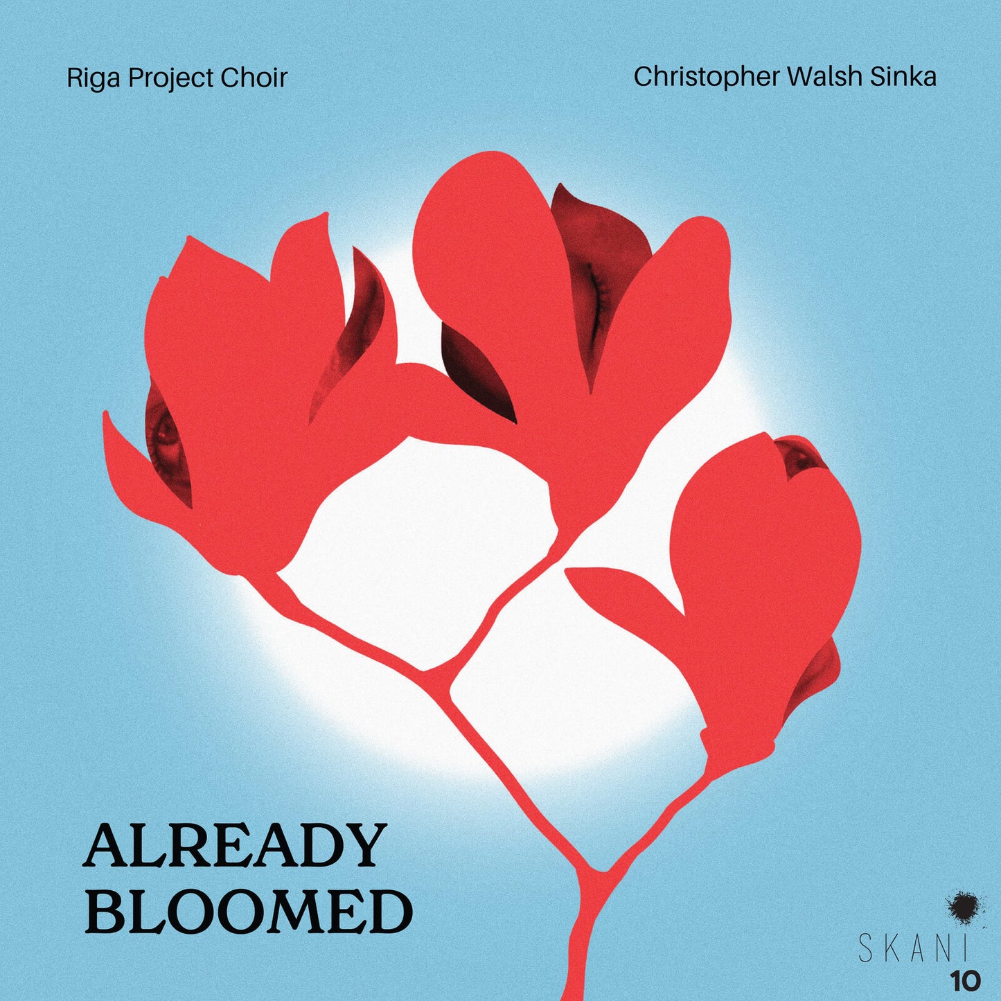 CD cover: red tulip against a textured light blue background.