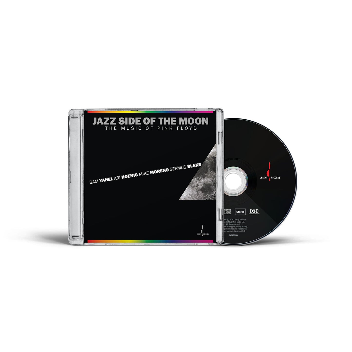 Jazz Side of the Moon CD case and disc with black cover and moon imagery.