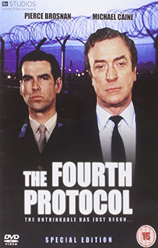 DVD cover for The Fourth Protocol featuring Pierce Brosnan and Michael Caine.