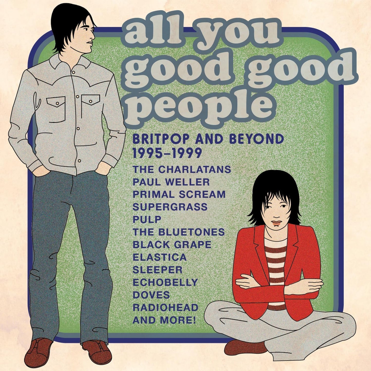 CD cover featuring portraits and band names from the Britpop era.
