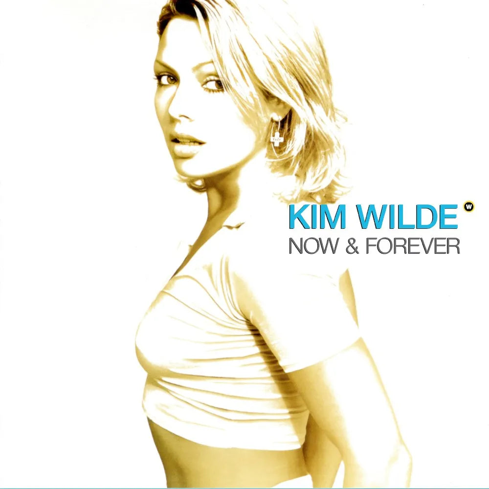 Kim Wilde album cover, portrait of singer in a white top.