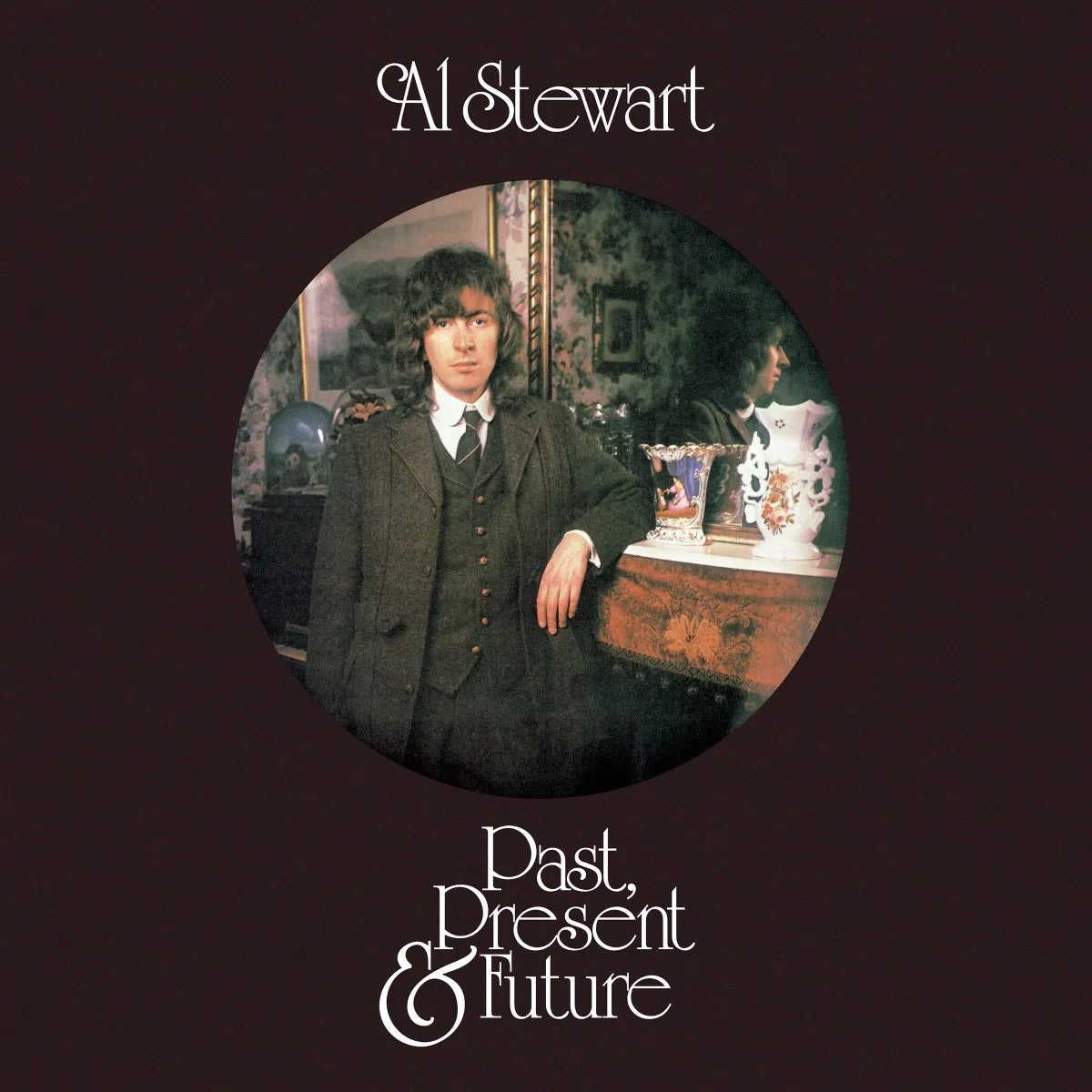 Al Stewart album cover: man in suit within an oval frame.