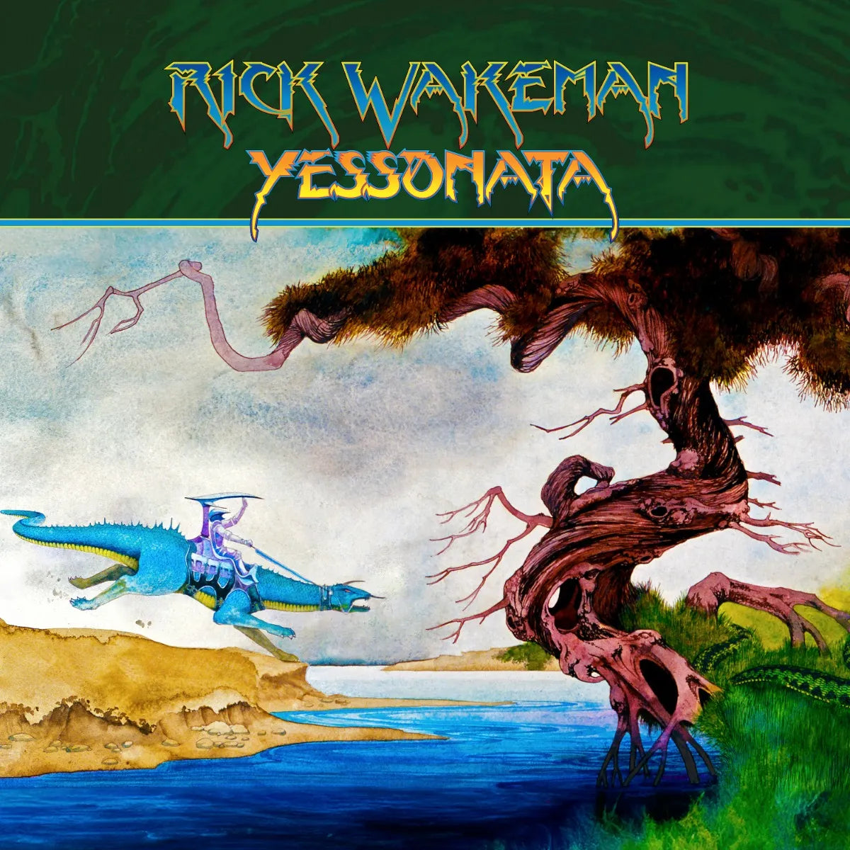 Rick Wakeman's "Yessonata" CD cover: dragon, tree, and landscape illustration.