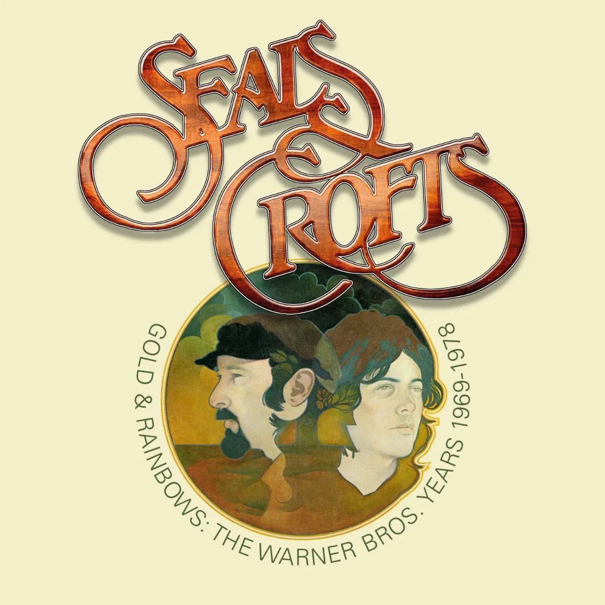 Seals and Crofts album cover, "Gold and Rainbow," featuring three faces.