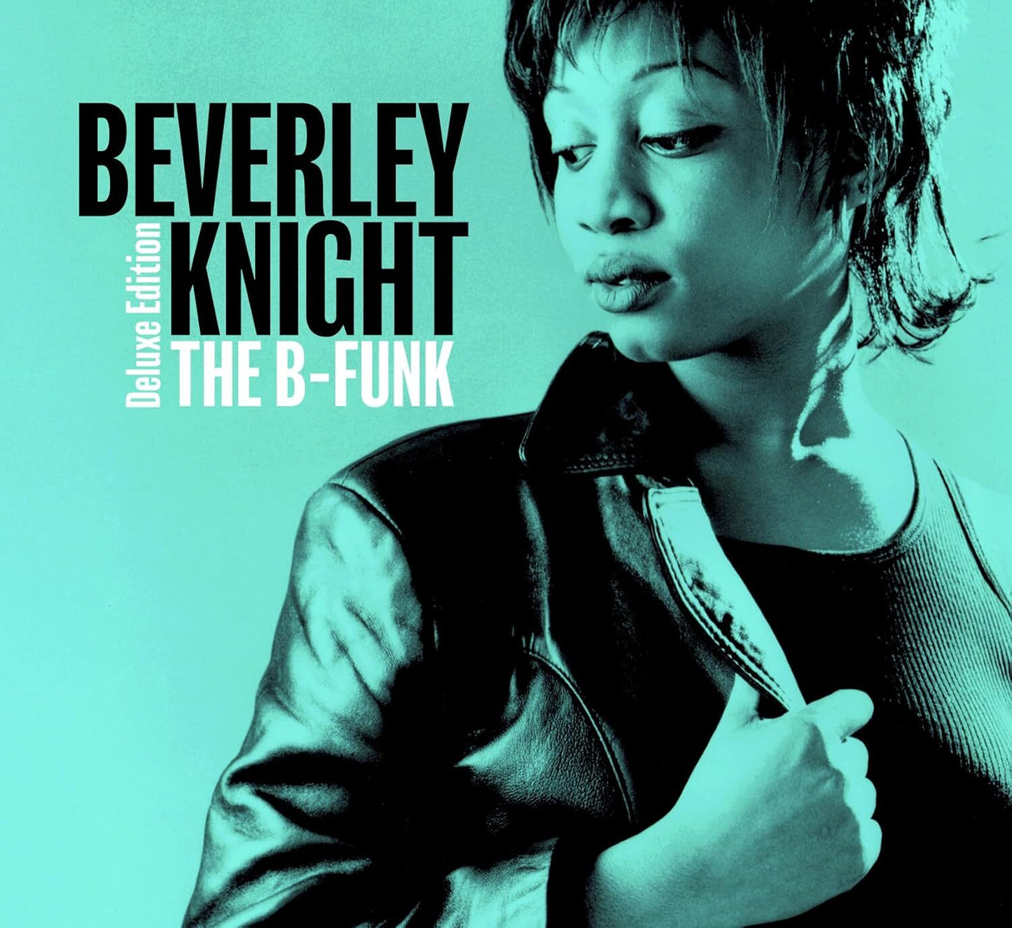 Album cover featuring Beverley Knight against a teal background with black text overlay.
