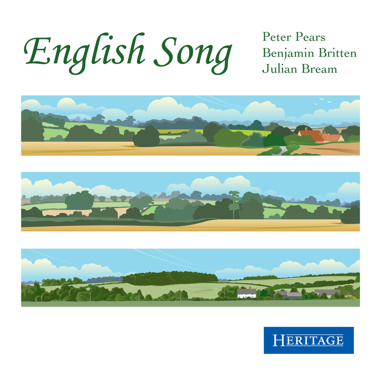 CD cover for "English Song" with landscape illustrations and artist names.