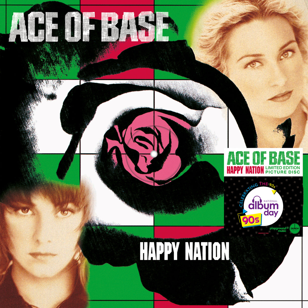 Ace of Base “Happy Nation” picture disc vinyl LP cover art.