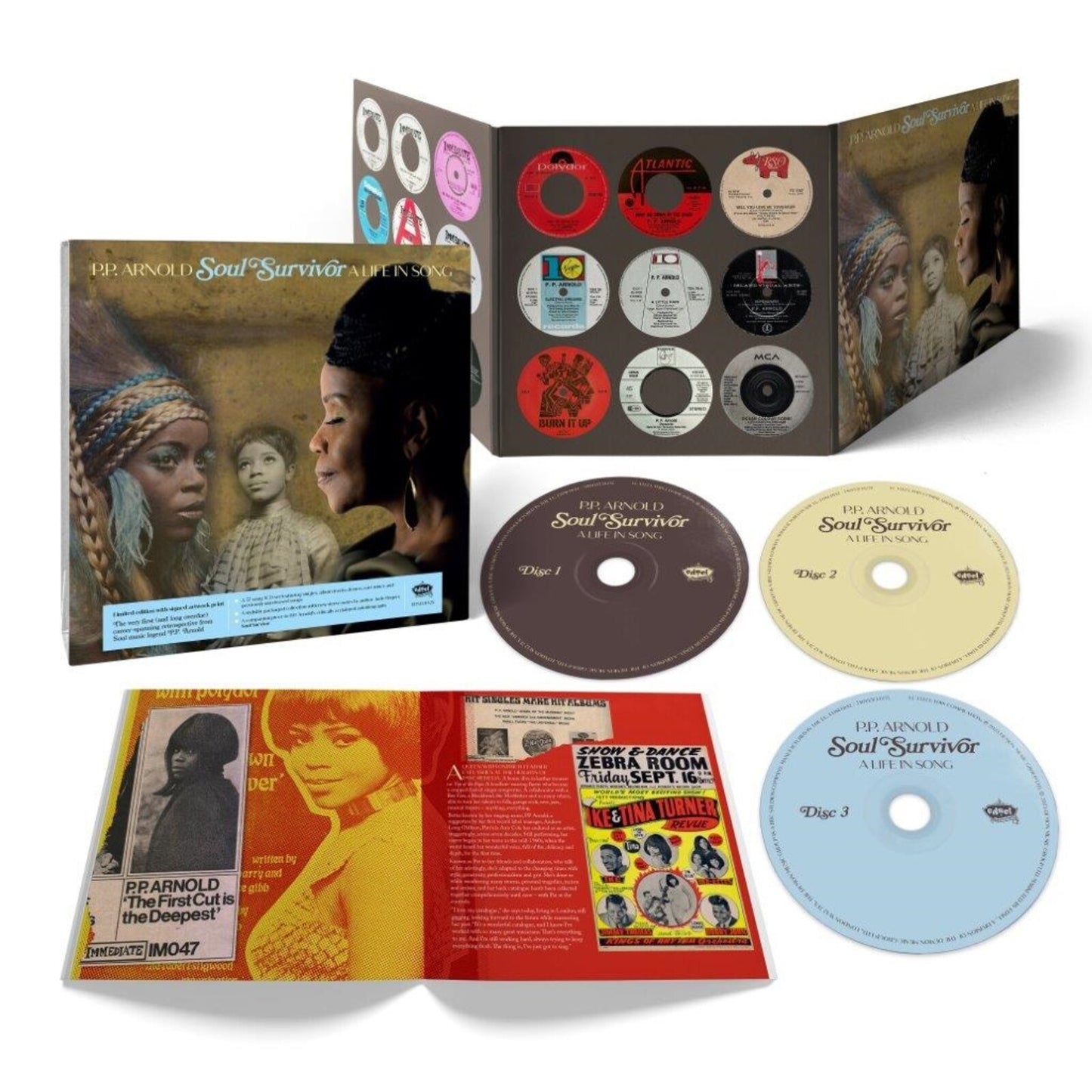 P.P. Arnold Soul Survivor box set including CDs, gatefold cover, and a printed booklet.