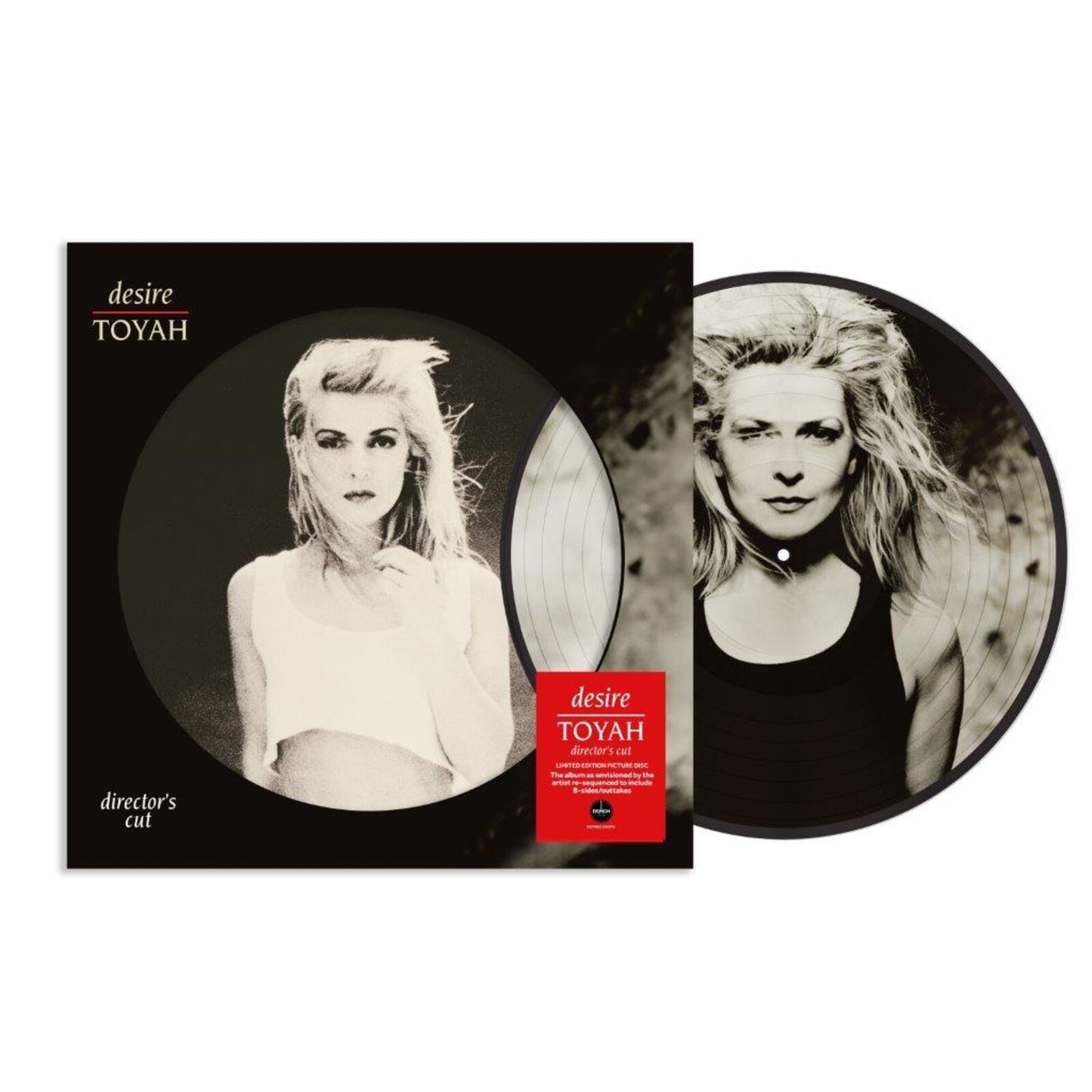 Toyah’s “Desire” picture disc vinyl record and album cover with her portrait.