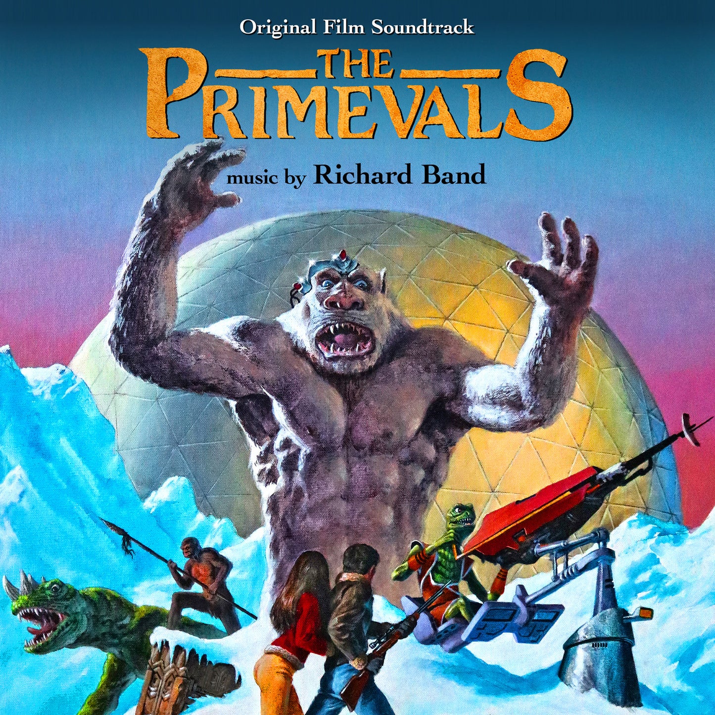 CD cover for "The Primevals" soundtrack featuring a gorilla and creatures.