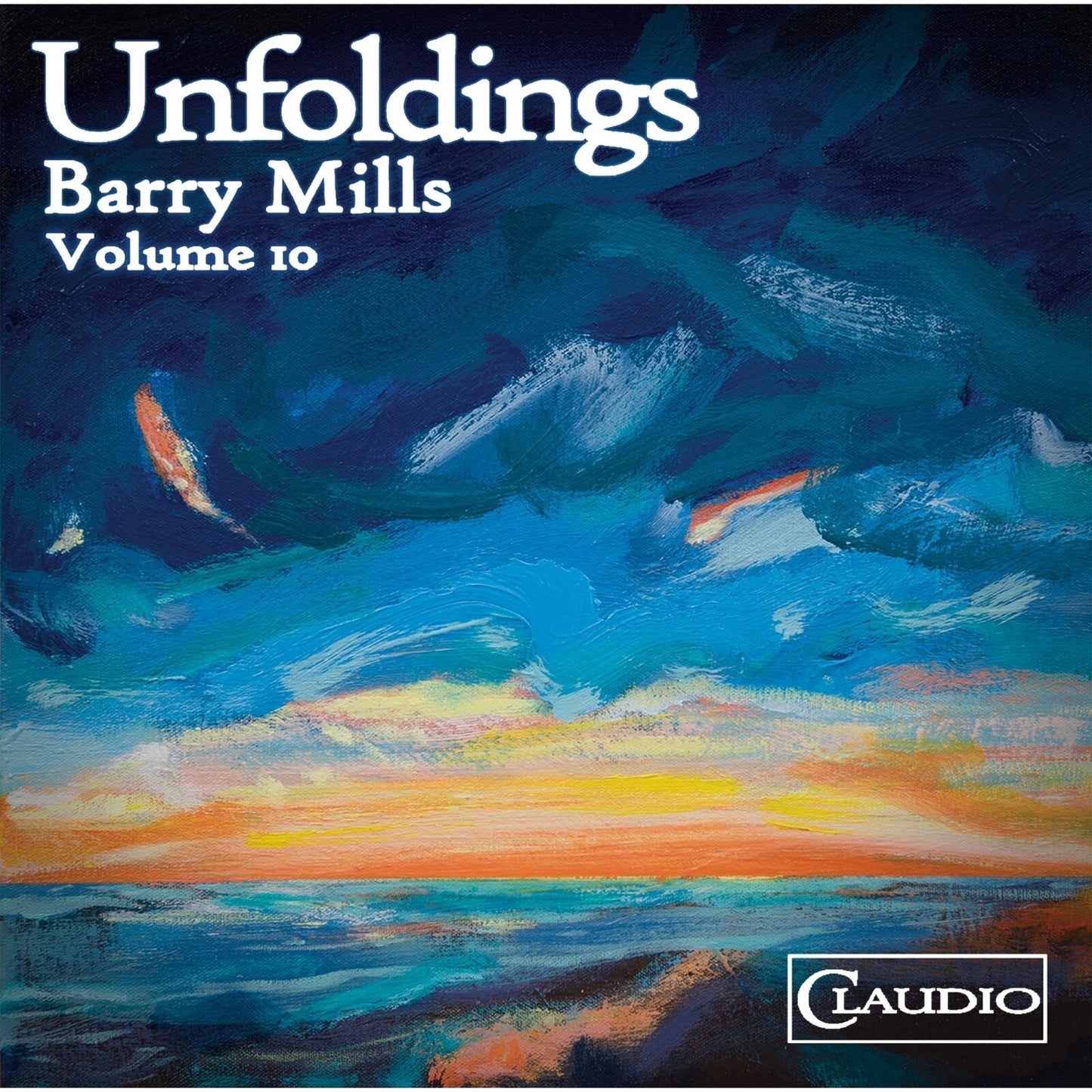 Blu-ray cover for “Unfoldings Vol 10” by Barry Mills, abstract landscape.
