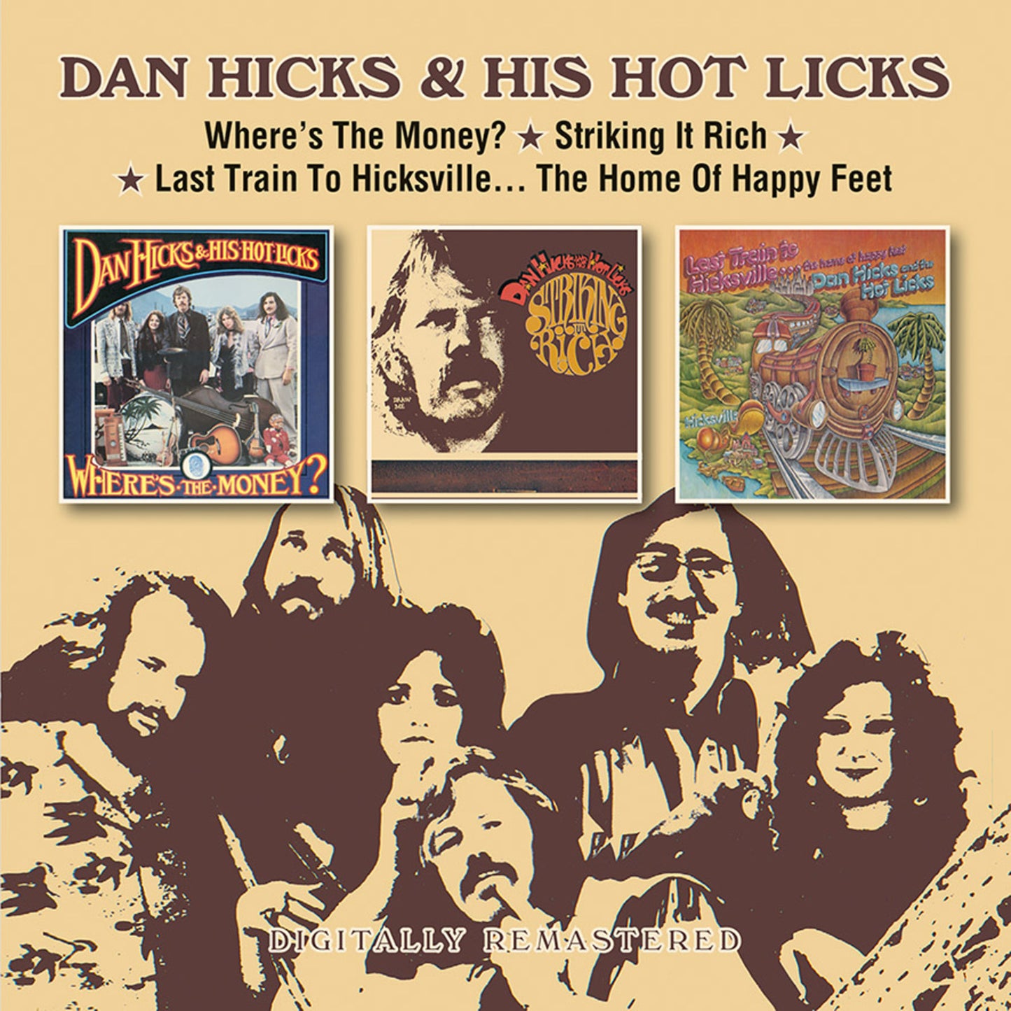 CD cover for Dan Hicks & His Hot Licks, featuring band portraits and album art.