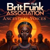 CD cover for "Ancestral Voices" by The Brit Funk Association, featuring portraits.