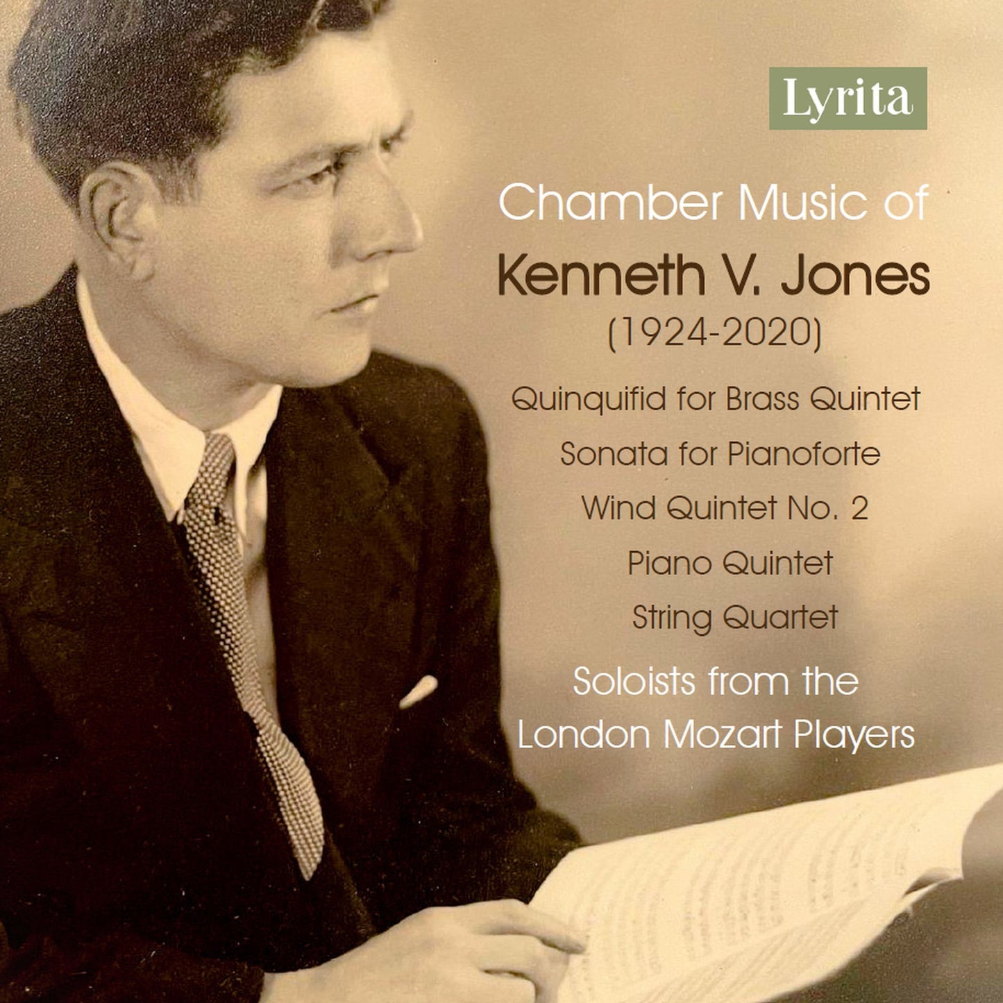 CD cover for Kenneth V. Jones’ Chamber Music, featuring a portrait.