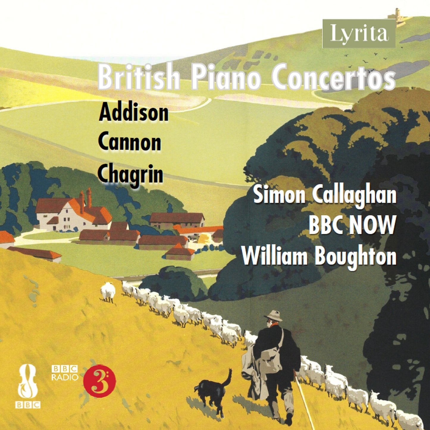 CD cover: pastoral landscape with sheep, text listing composers and performers.