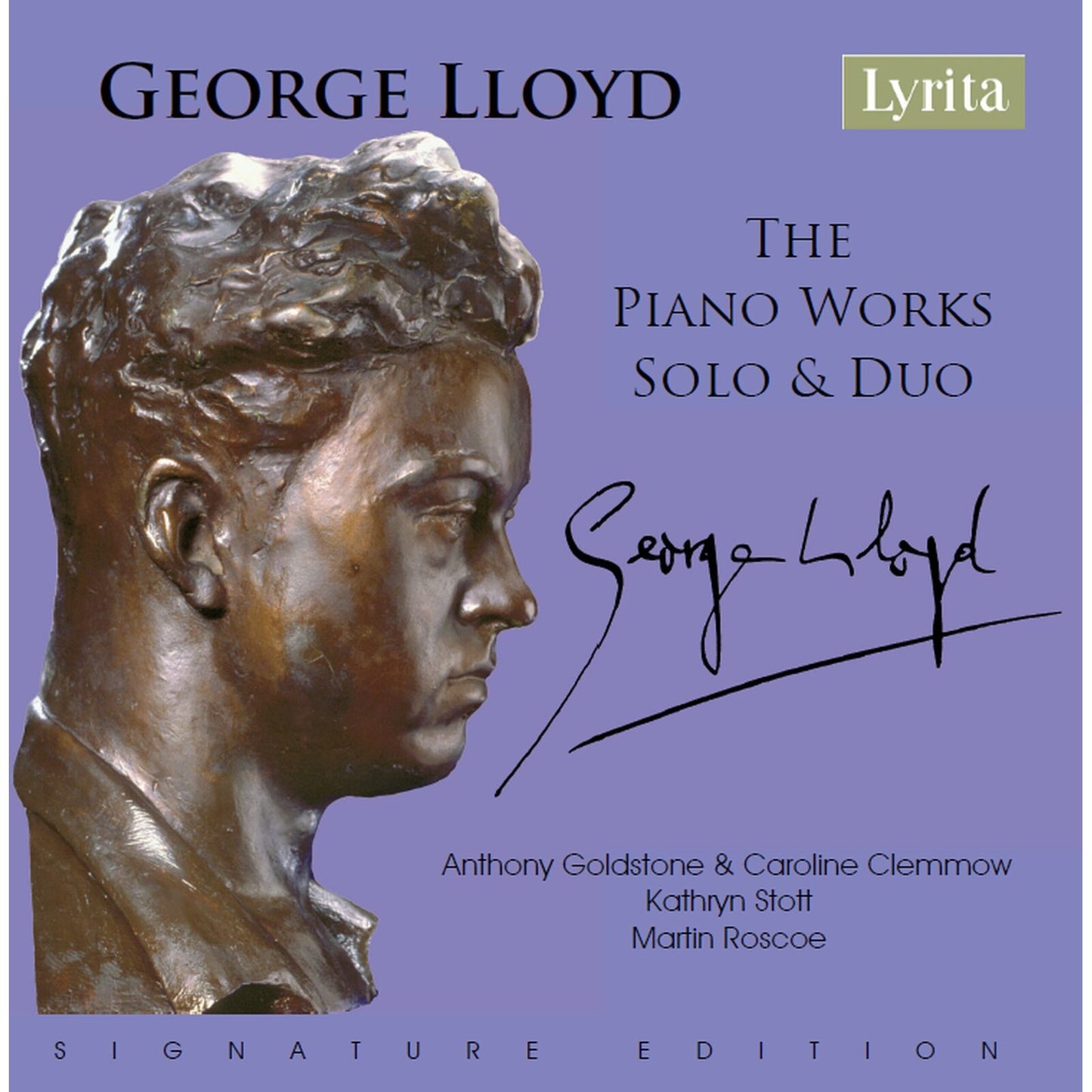 CD cover featuring a bronze bust of composer George Lloyd and handwritten signature.