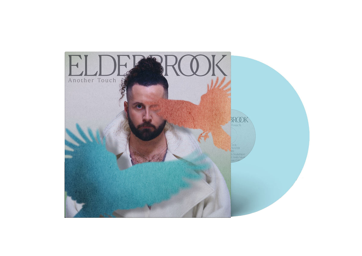 Elderbrook's "Another Touch" vinyl record with portrait cover and light blue disc.