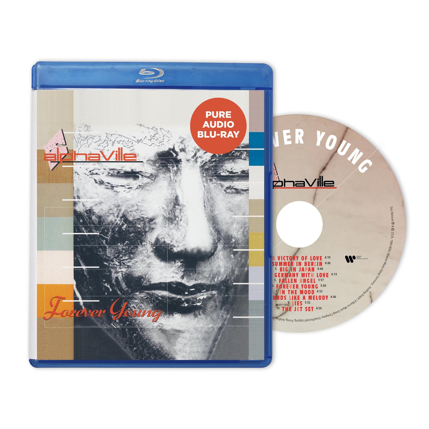 Blu-ray cover for Alphaville's "Forever Young" with beach scene and tracklist.