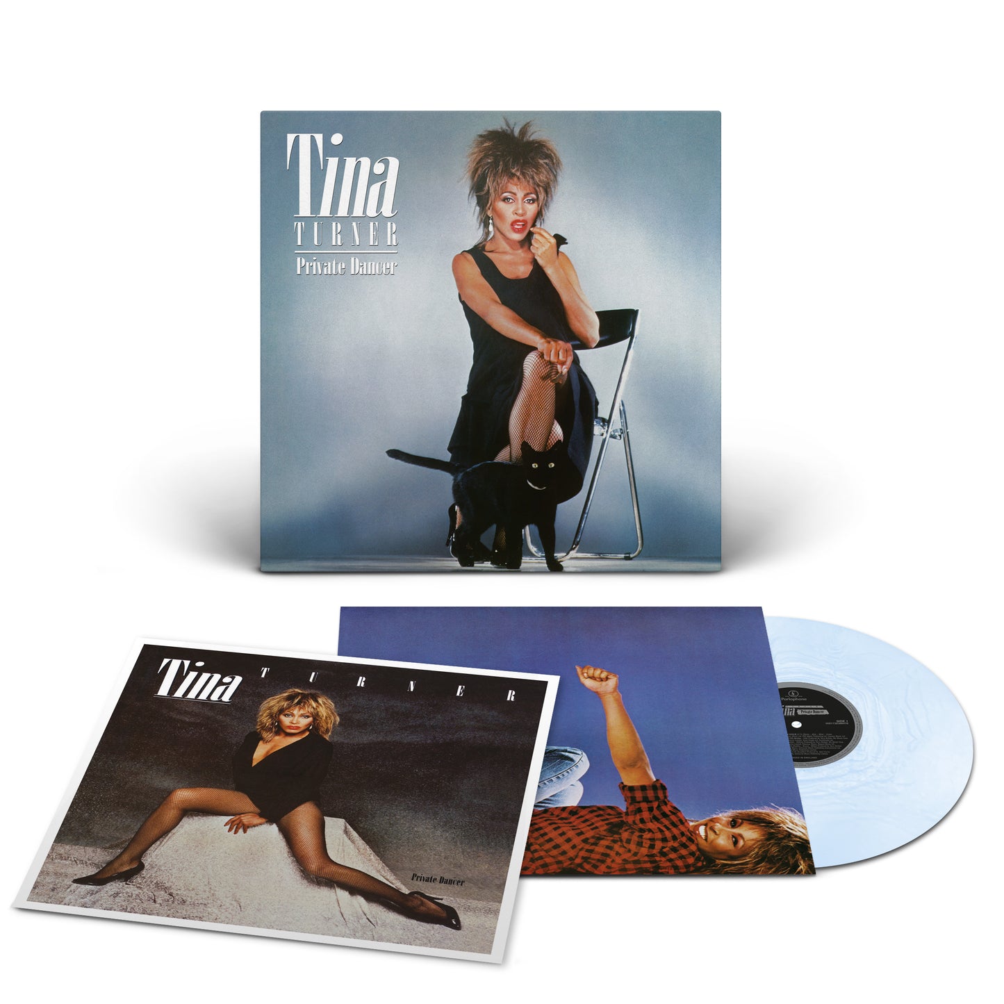 Tina Turner’s “Private Dancer” vinyl LP with album cover and insert.