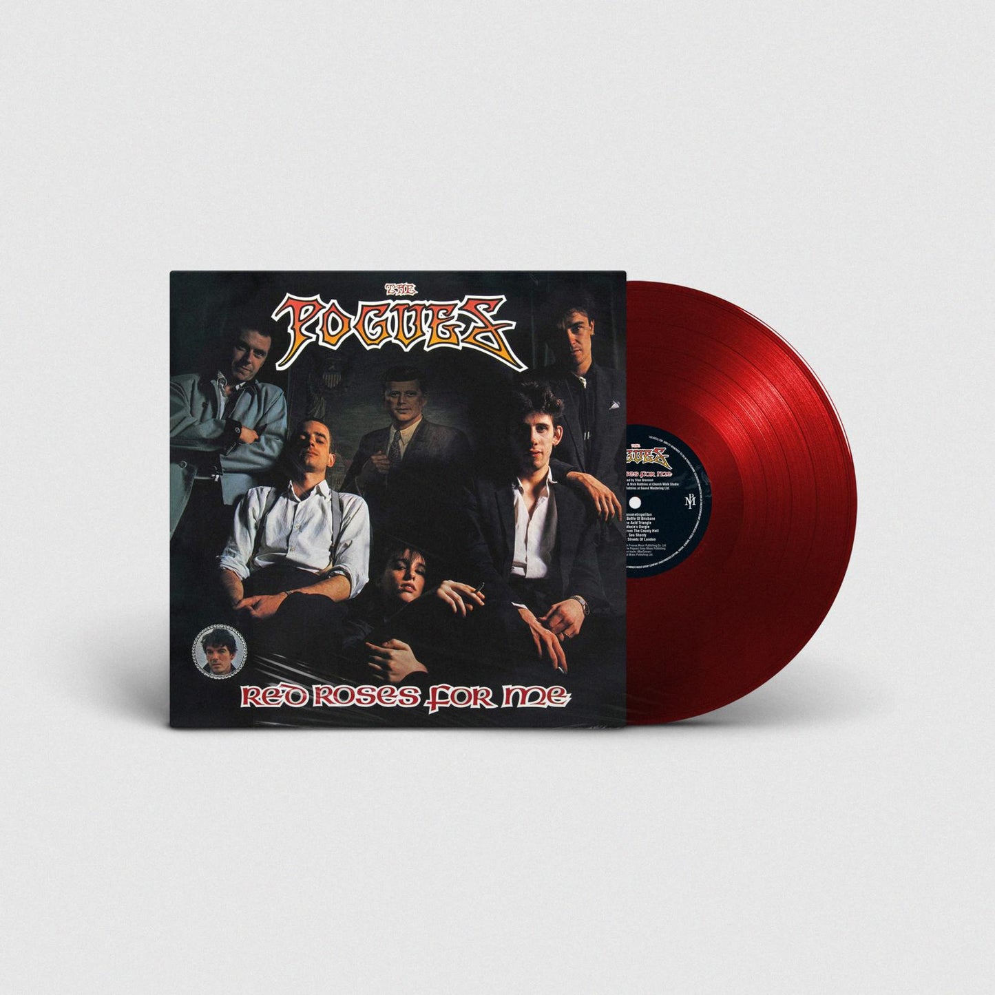 The Pogues' "Red Roses For Me" vinyl record with red disc.