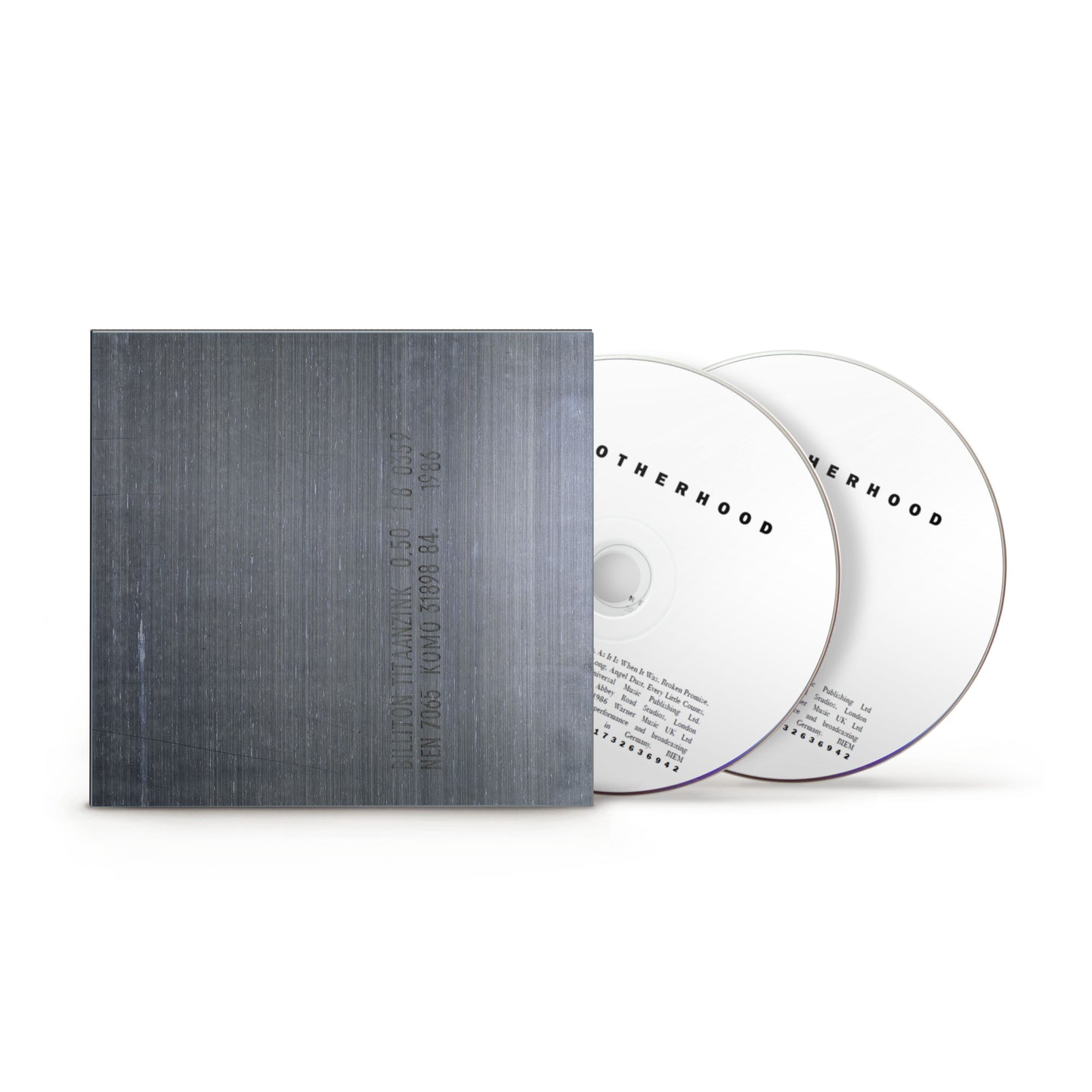 New Order’s “Brotherhood” CD remaster with dark case and silver discs.