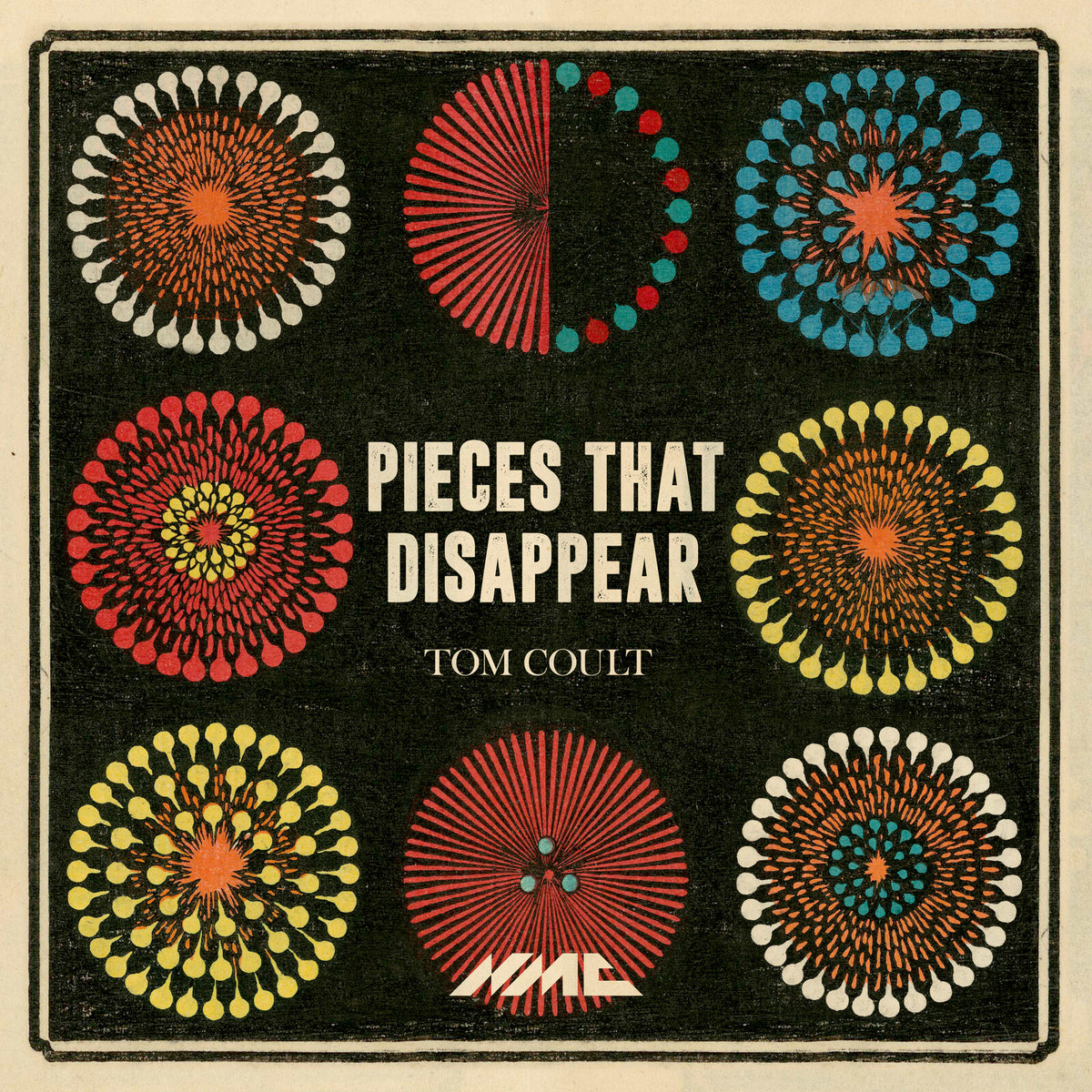 CD cover with repeating radial designs in red, green, blue, and yellow.
