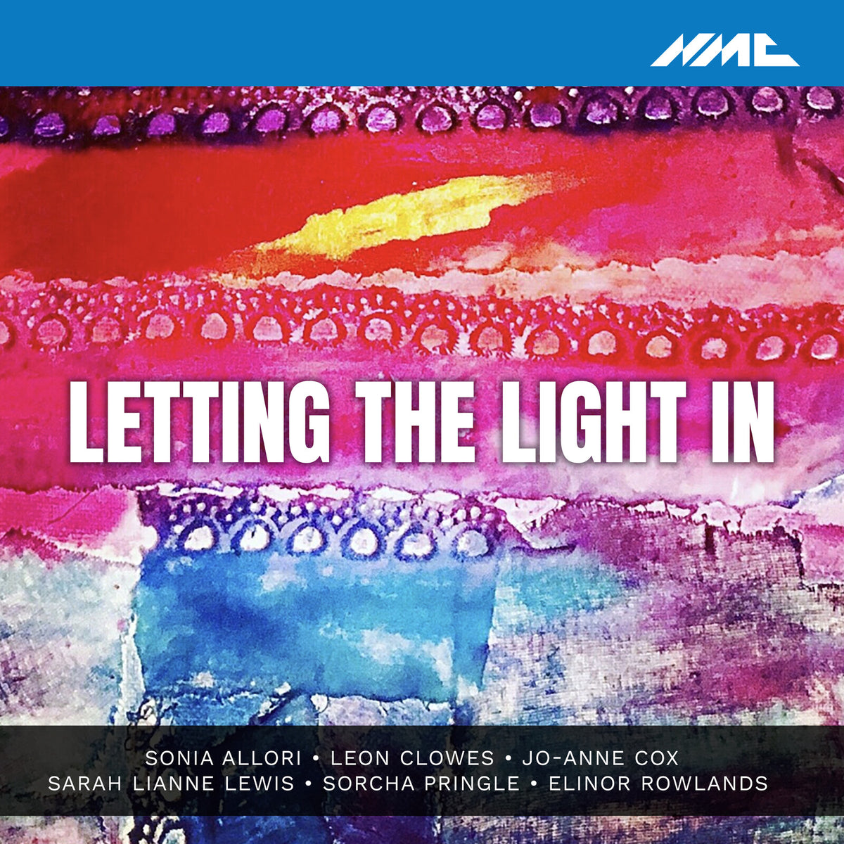 CD cover for Siwan Rhys’ “Letting The Light In” with abstract art.