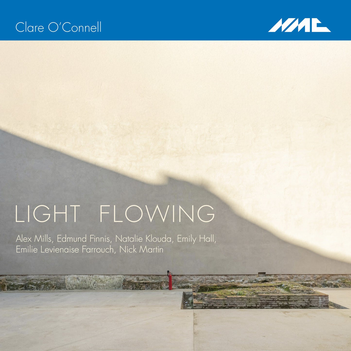 CD cover for Clare O’Connell’s “Light Flowing” with abstract architectural image.