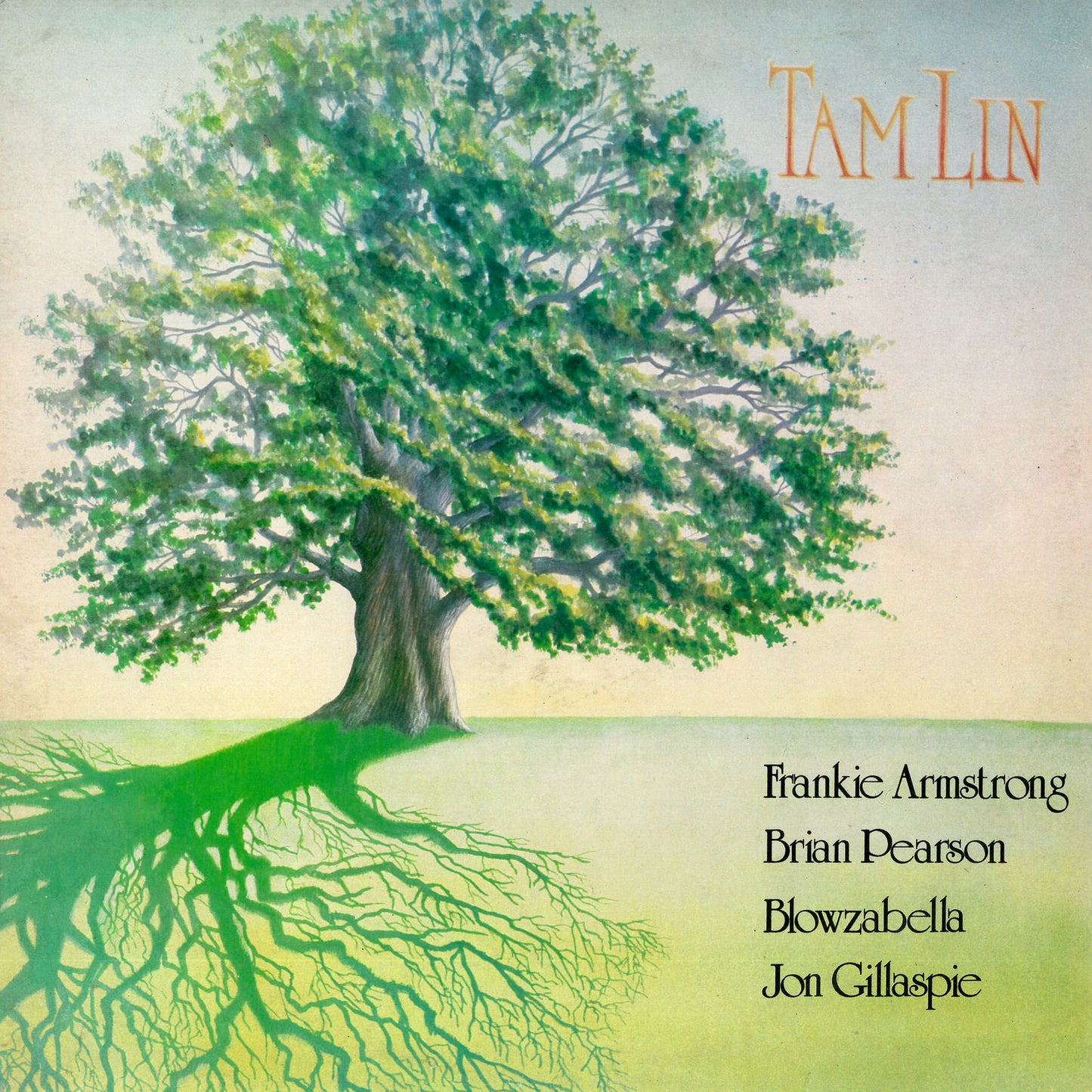 CD cover: painting of a large green tree with exposed roots.