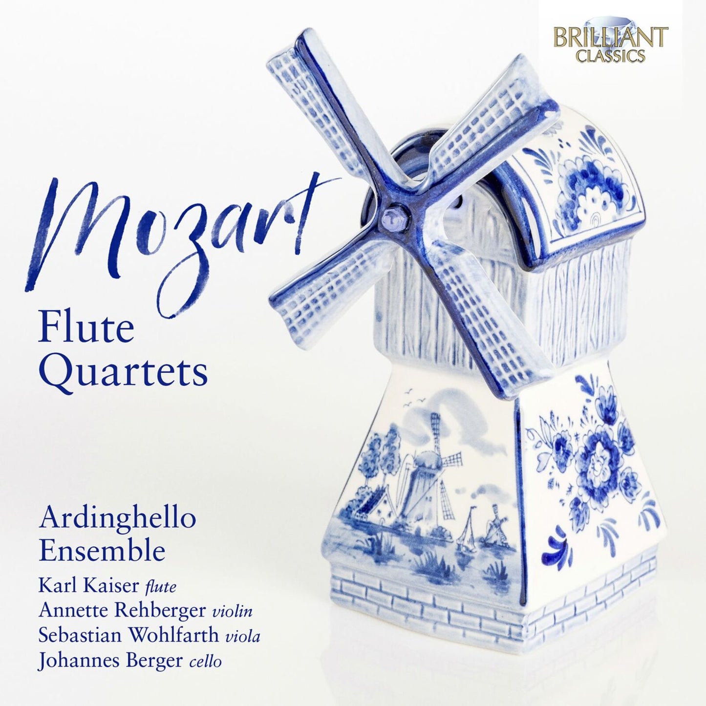 CD cover featuring a blue and white Delftware windmill scene and text.